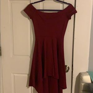Burgundy off the shoulder dress